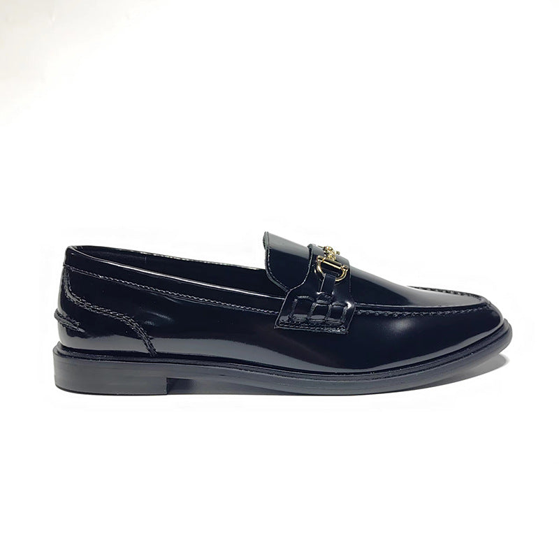 Women's Autumn Round Toe Slip-on Flat Bottom Pumps British Women's Casual Shoes