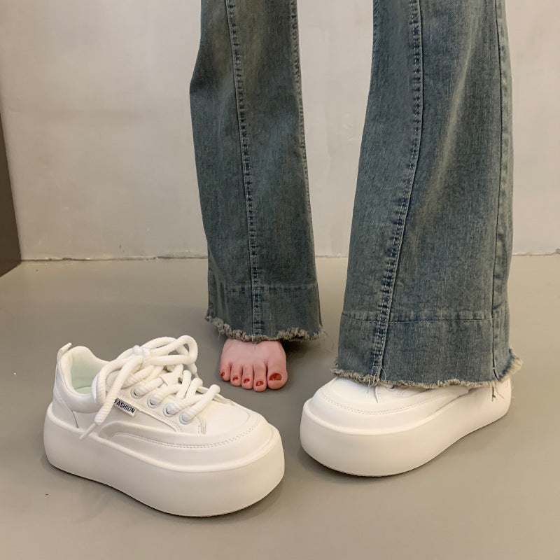 Women's Platform Heightened Easy Wear Korean Leisure Sneakers