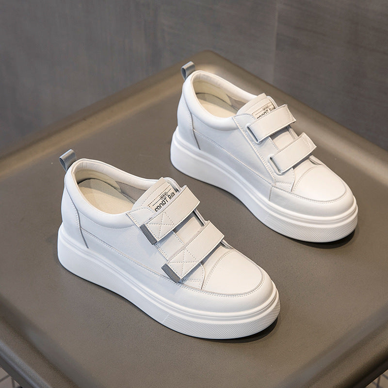 Women's White Breathable Spring Platform Sports Board Heels