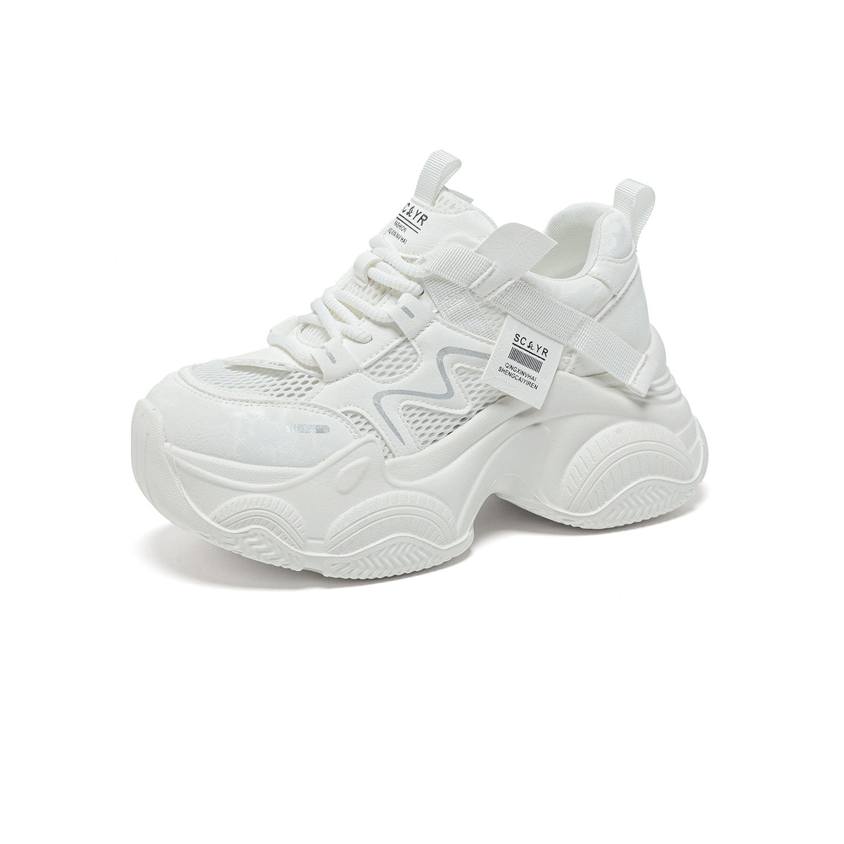 Women's Bottom Transparent Mesh Height Increasing Insole Fashion Style Women's Casual Shoes