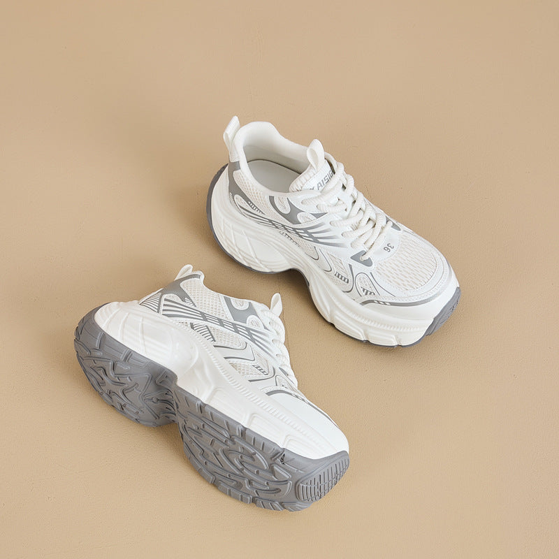 Women's Height Increasing Insole Polyurethane Dad Spring Fried Street Sneakers