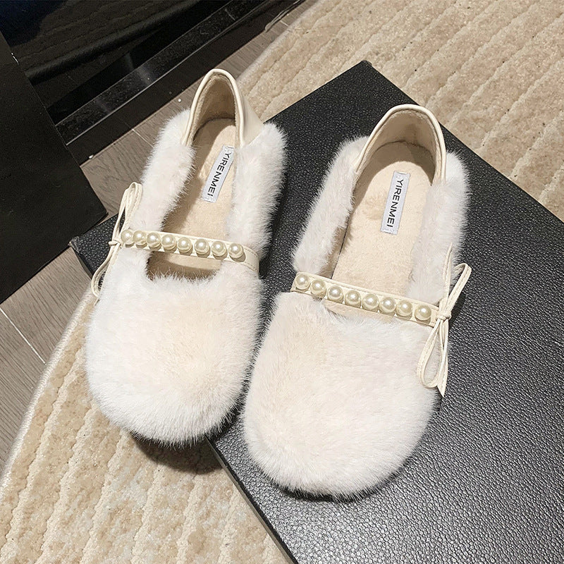 Women's Soft Soled Flats Insulated Fluffy Winter Women's Shoes