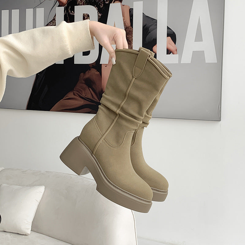 Women's Autumn Western Cowboy Pointed Toe Hidden Boots