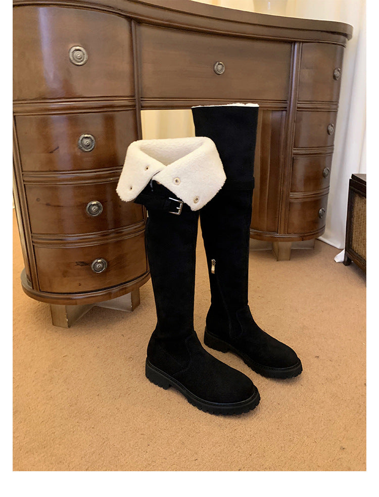 Women's Knee Knight Thick Bottom Fleece-lined Long Snow Boots