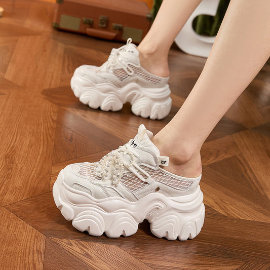 Women's & Men's Breathable Platform Height Increasing Insole Closed Sneakers