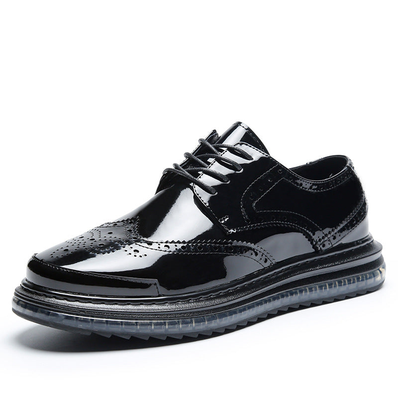 Men's Classic Glamorous Carved Patent British Casual Shoes