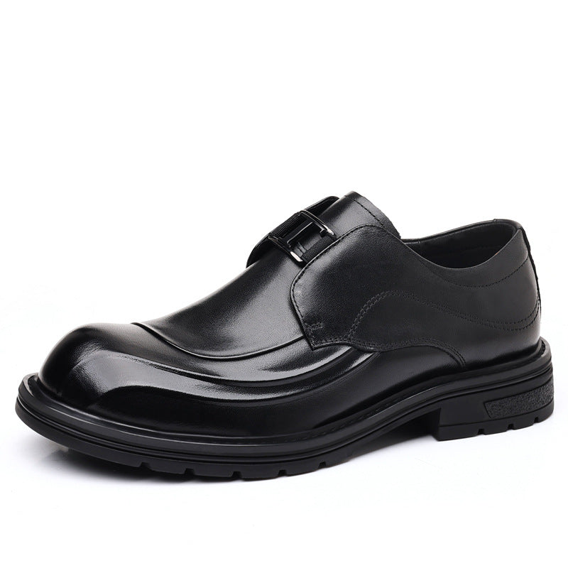 Men's First Layer Cowhide Business Big Toe Leather Shoes