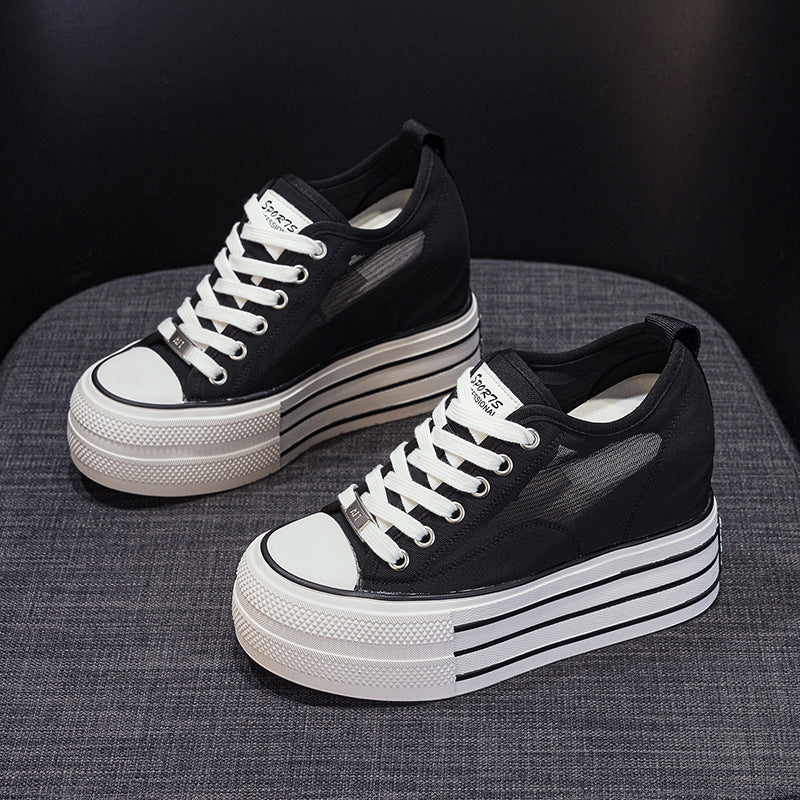 Women's Increasing Insole Platform Mesh Surface Versatile Casual Shoes
