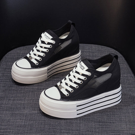 Women's Increasing Insole Platform Mesh Surface Versatile Casual Shoes