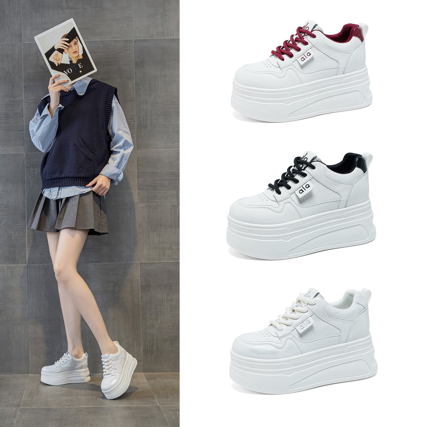 Women's White Sports Super Hot Board Dad Women's Casual Shoes