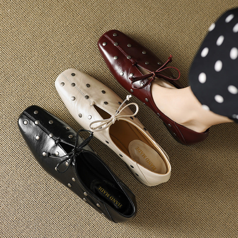 Women's Rivets Mary Jane Elegant Spring Square Toe Women's Fashion Shoes
