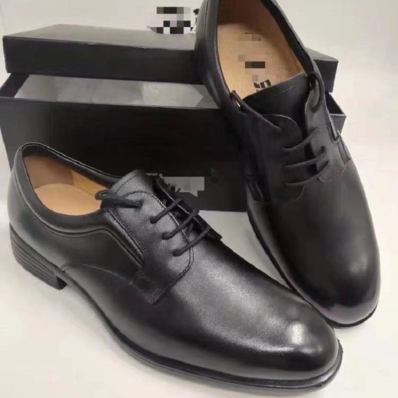 F Formal First Layer Cowhide Security Guard Men's Business Leather Shoes