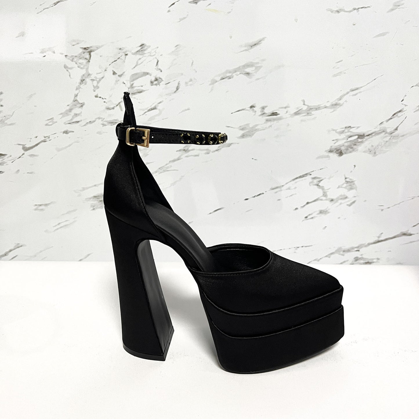 Color Rhinestone Waterproof Platform Thick Bottom Pointed Toe Female Women's Shoes