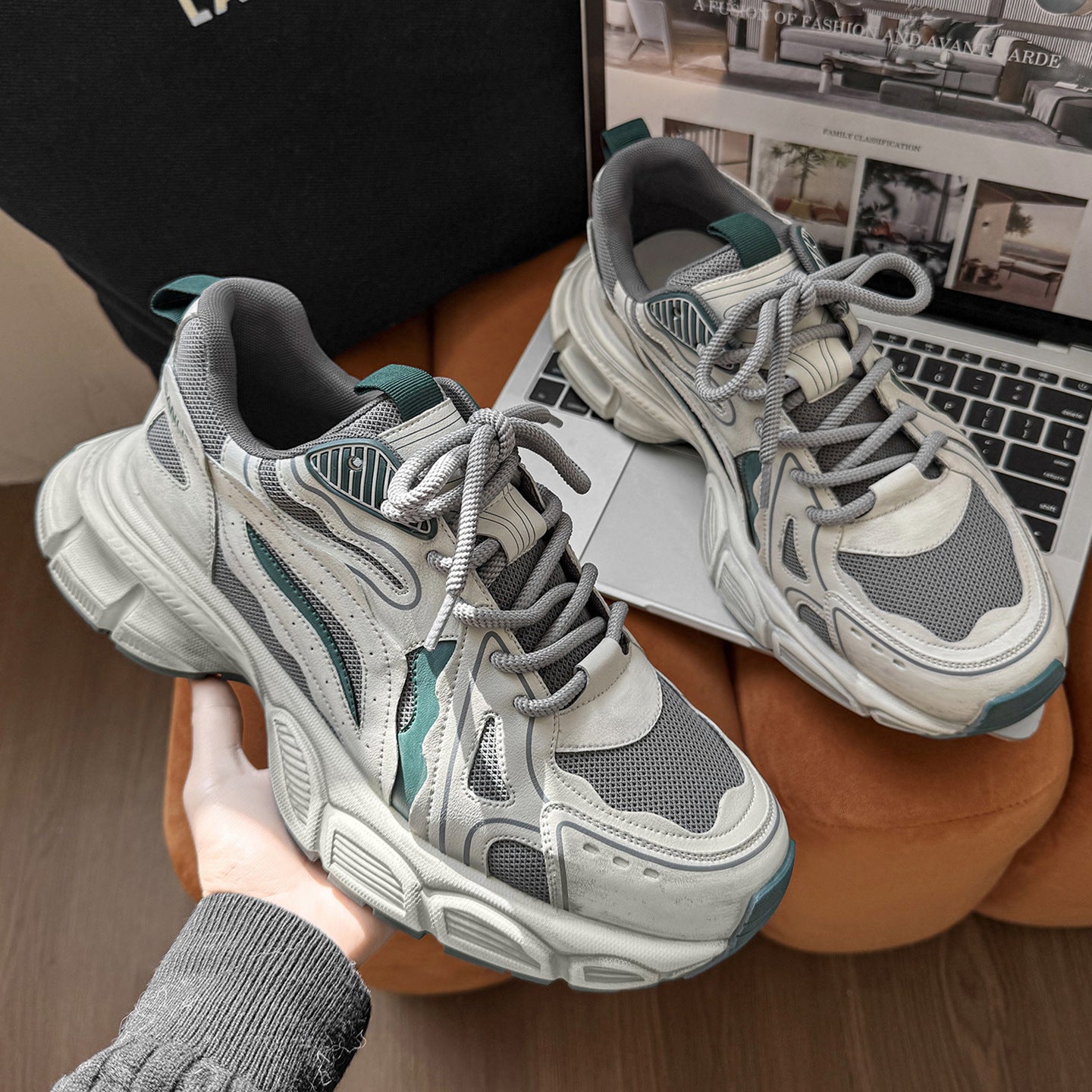 Men's Oversized High-grade Dad Widened Fattened Running Men's Sports Shoes