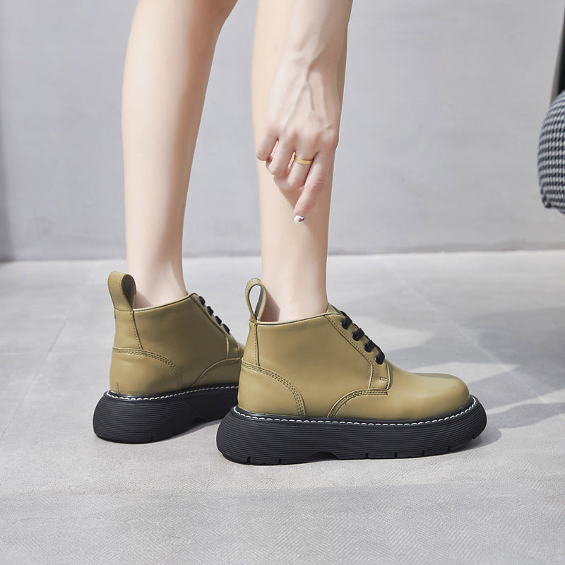 Women's Big Toe Small British Style Thick Boots