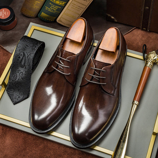 Men's Pointed Toe Formal Wear British Style Leather Shoes