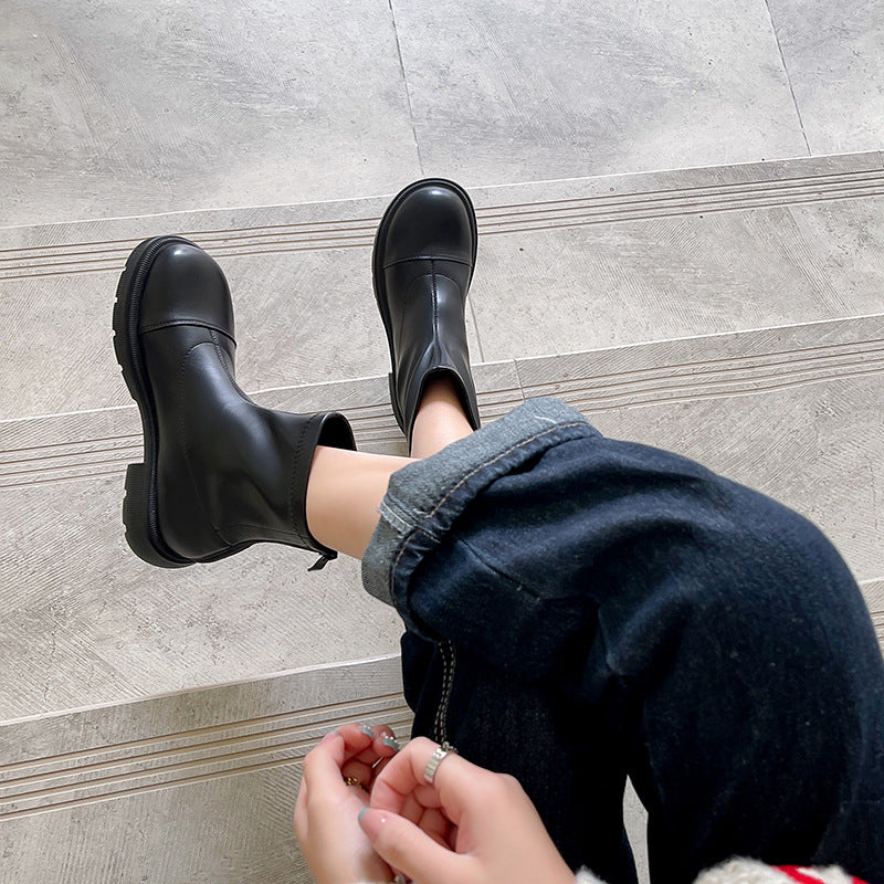 Women's Autumn British Style Retro Soft Platform Boots