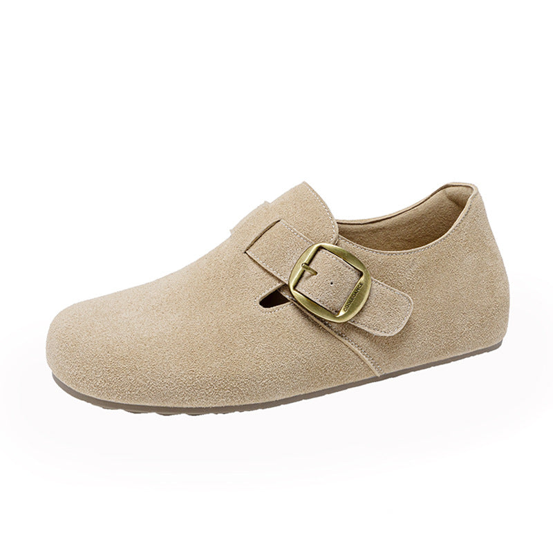Women's Spring Arch Support Platform Buckle Pumps Flat Large Women's Casual Shoes