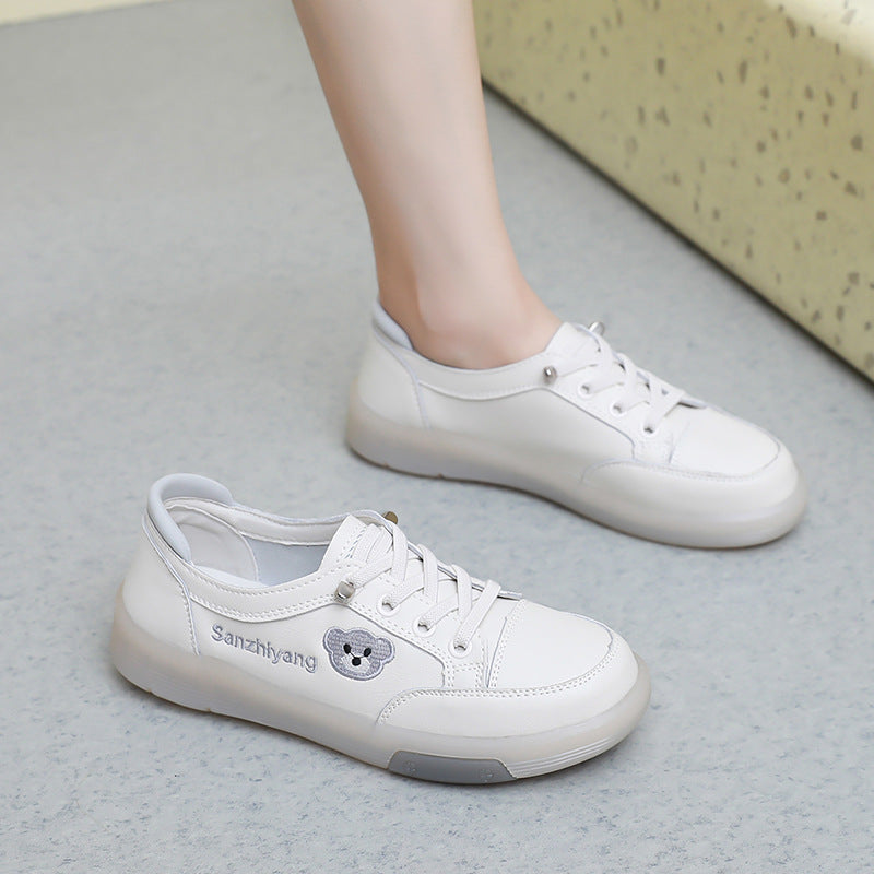 Women's Three Sheep White For Slip-on Flat Leisure Hollow Casual Shoes