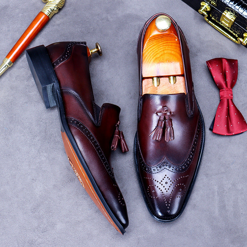 Men's Cowhide Business Formal Wear Gentleman Pumps Leather Shoes