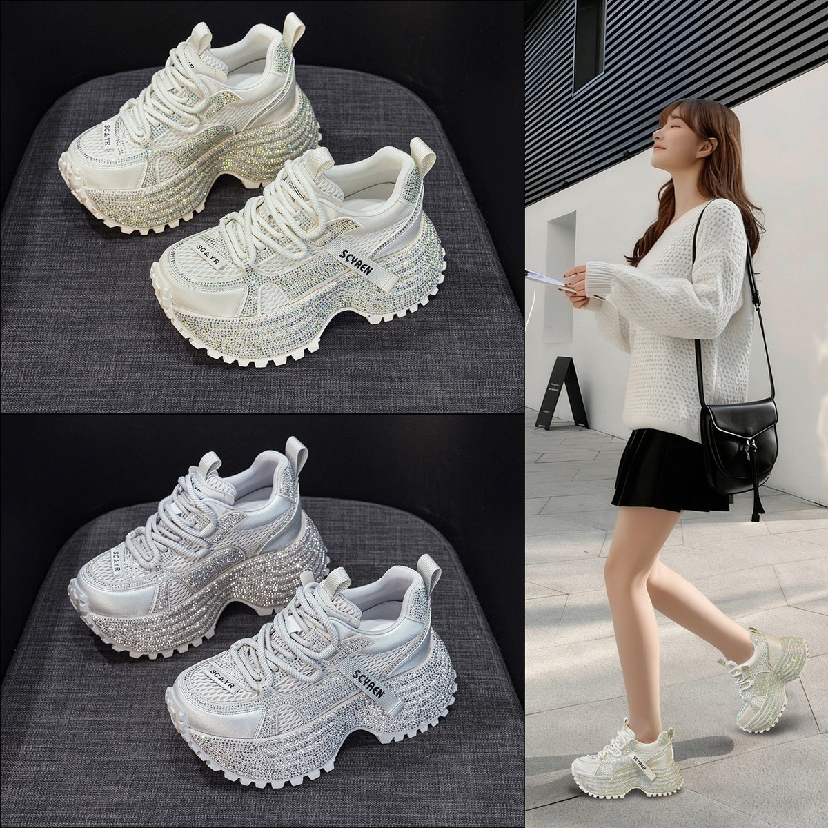 Women's Platform Dad Spring Height Increasing Sole Women's Casual Shoes