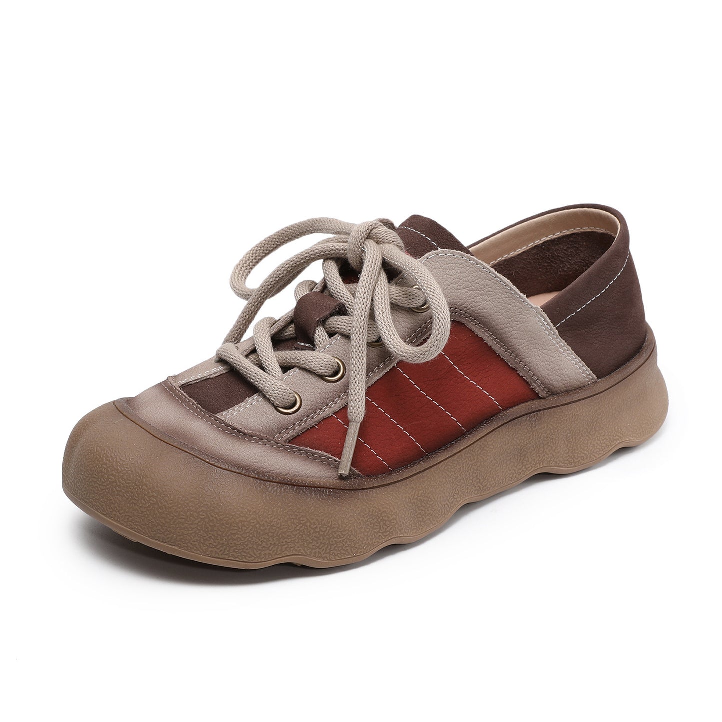 Women's Retro Flat Spring Comfortable Soft Bottom Lace Women's Casual Shoes