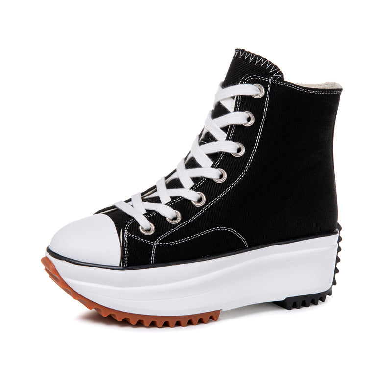 Women's Height Increasing White Korean Style Muffin Fashion Women's Canvas Shoes