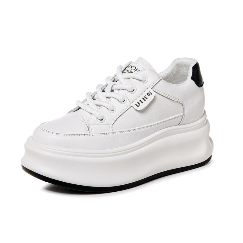 Women's Increasing Insole White Autumn Platform Small Casual Shoes