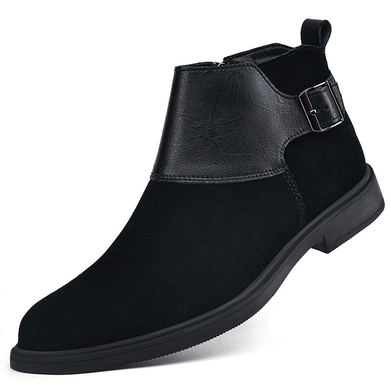 Men's Plus Size British Style Short Zipper Boots