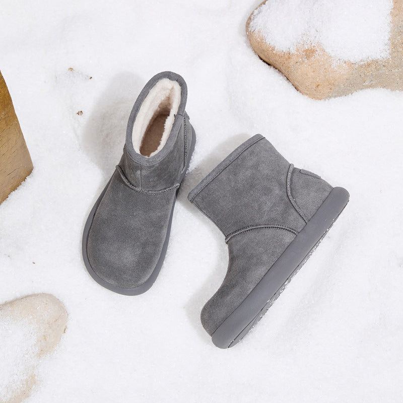Women's Increasing Insole Fleece-lined Thickened Fur Integrated Small Potatoes Length Thermal Boots