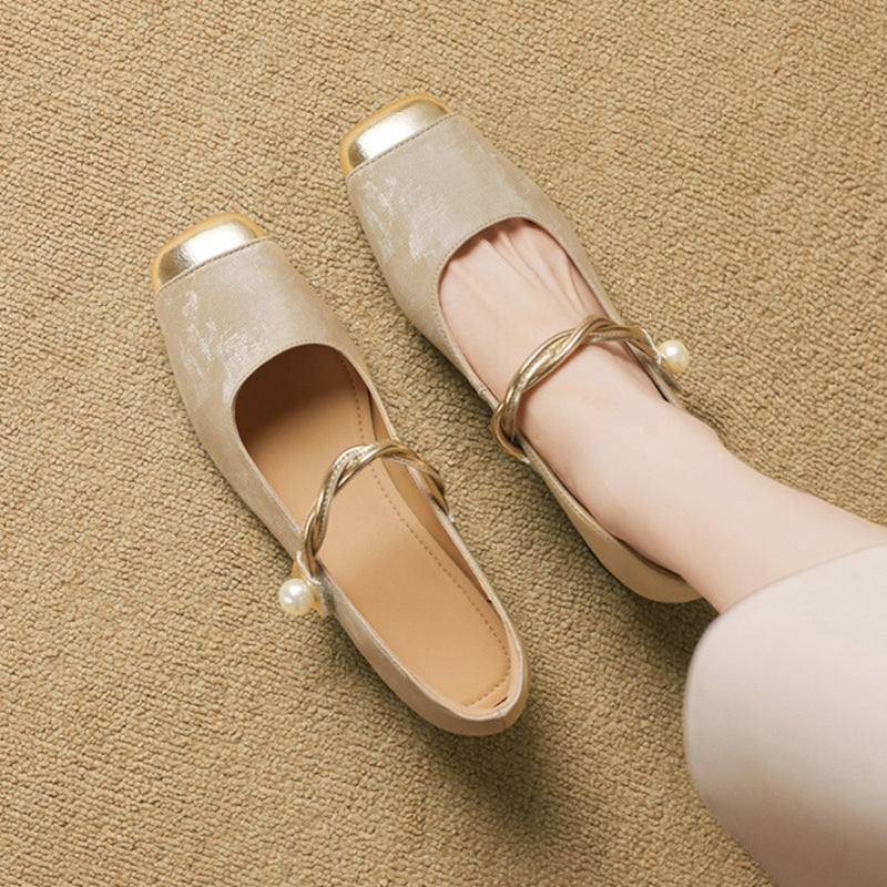 Women's Sheepskin Version Pumps Spring Chinese French Mary Women's Shoes