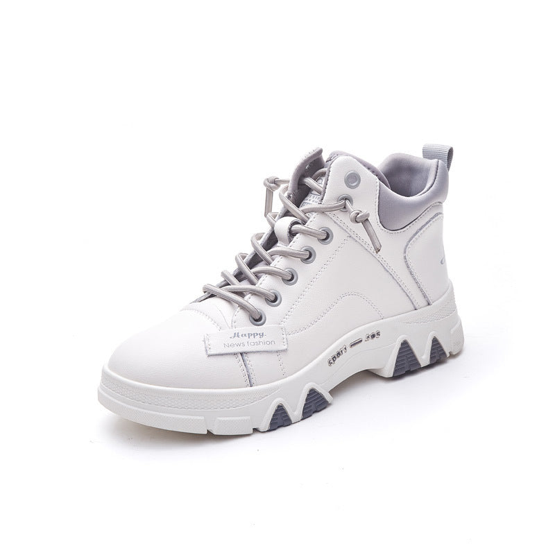 Women's Fleece Martin Single Sports Dad White Boots