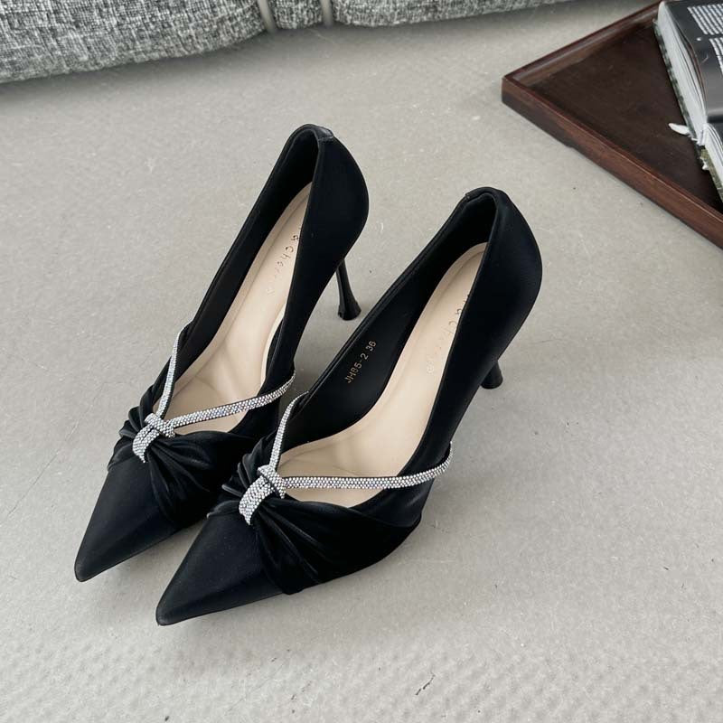 Women's Autumn Satin Pointed High Stiletto Pumps Women's Fashion Shoes