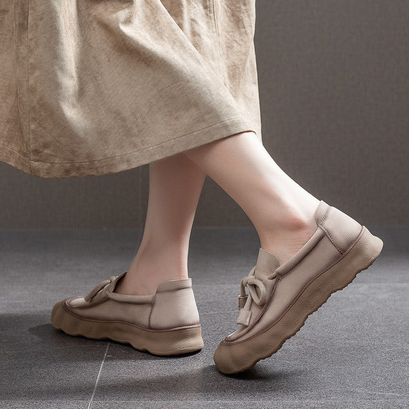 Women's Comfortable Genuine Shallow Mouth Round Toe Women's Casual Shoes