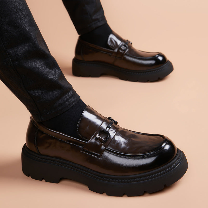 Men's Slip On Hight Increasing Platform Slip-on Men's Business Leather Shoes