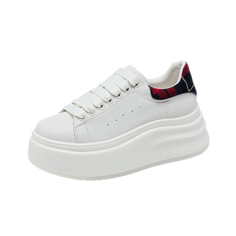 Women's Thick Bottom Small Height Increased Cowhide Easy Wear Spring High-grade Women's Casual Shoes