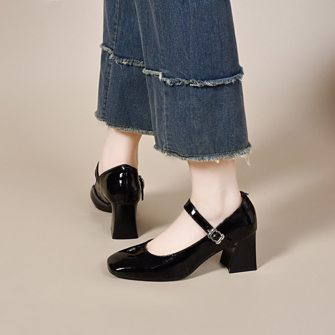 Women's Low-cut Pumps French Commuter Strap Mary Jane Women's Shoes