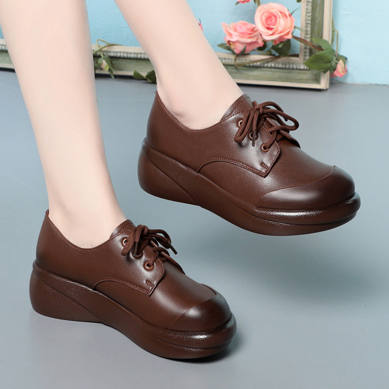 Women's Soft Lace Up Round Toe Mom Women's Shoes