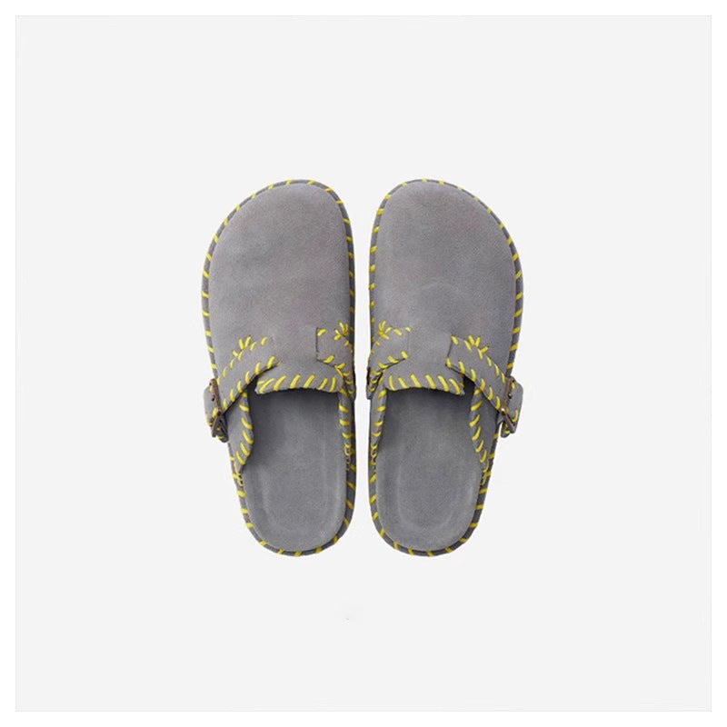 Toe Half Outer Wear Retro Slip-on Flat Slippers