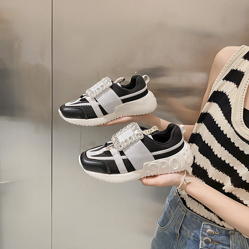 Women's Daddy Platform Mesh Surface Breathable Height Increasing Sneakers