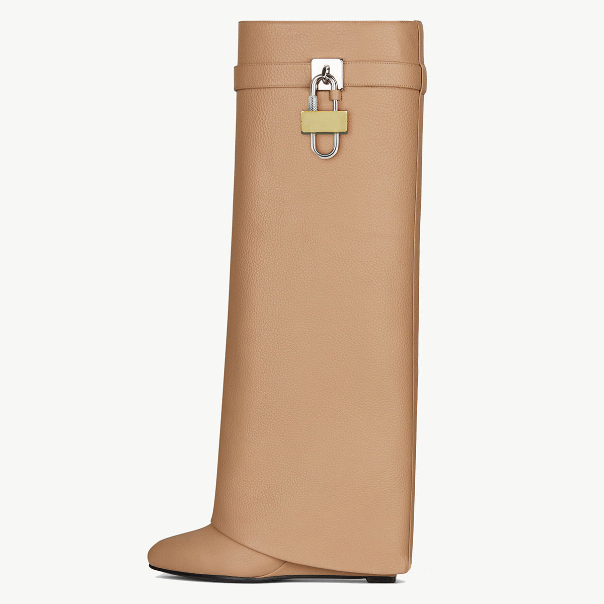 Women's Catch High Tube Pants Wedge Knight Height Increasing Insole Large Women's Leather Boots