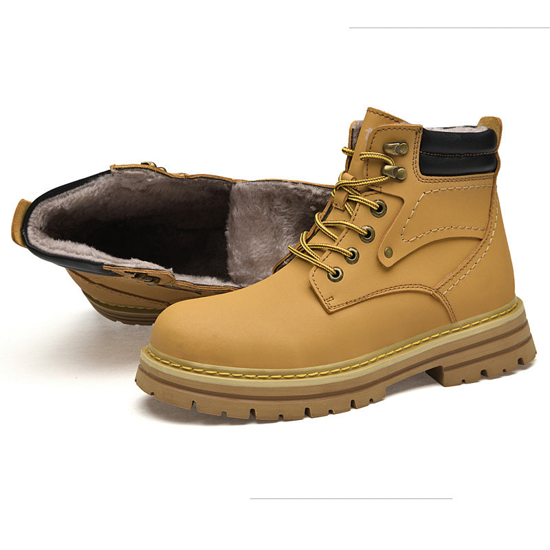 Men's Outdoor Cowhide Platform Worker Retro Sports Boots