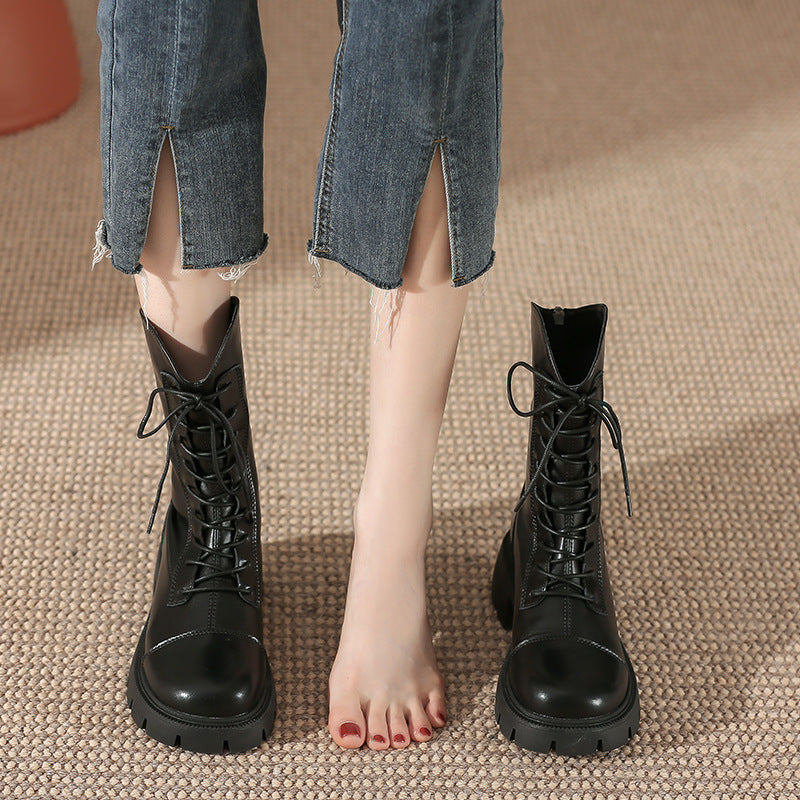 Women's Martin British Style Ankle Back Zipper Boots