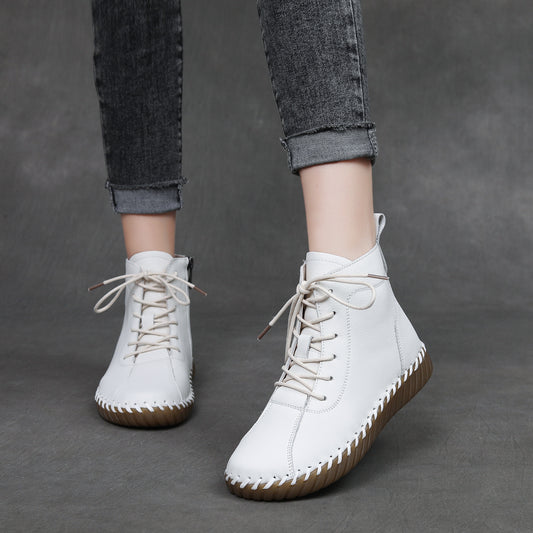 Ankle First Layer Cowhide Mother Beef Tendon Soft Bottom Women's Leather Boots