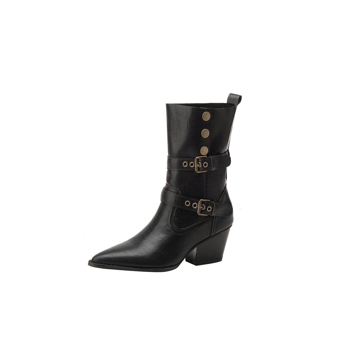 Women's Skinny Autumn Retro Pointed Western Fashion Women's Leather Boots