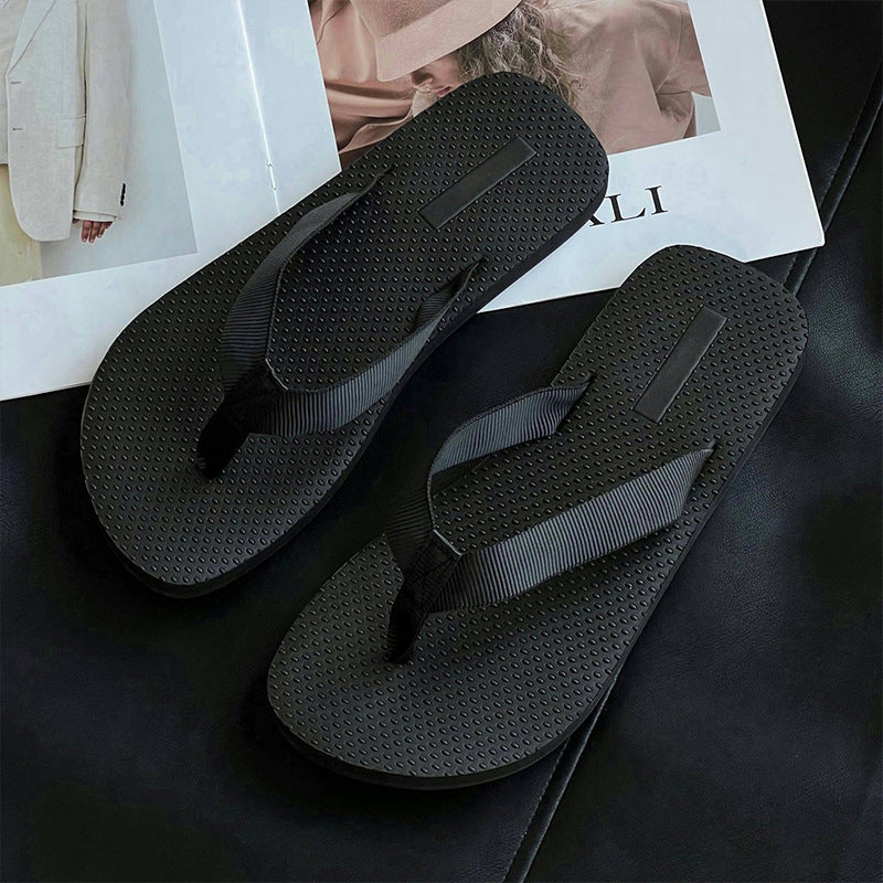 Women's Style Flip-flops Black Foam Outsole Hollow Cotton Women's Casual Shoes