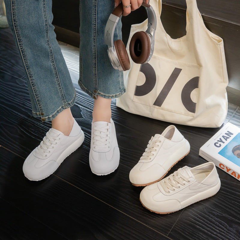 Women's Thick-soled German Training Genuine Two-way White Spring Women's Casual Shoes