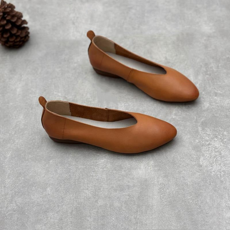 Women's Pointed Toe Low-cut Simple Flat Versatile Women's Casual Shoes