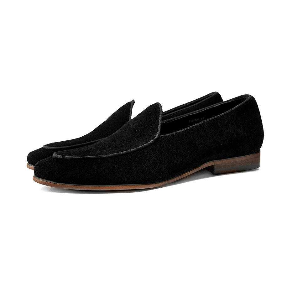 Men's Suede Flat Slip-on Pointed Soft Surface Loafers/doug Shoes