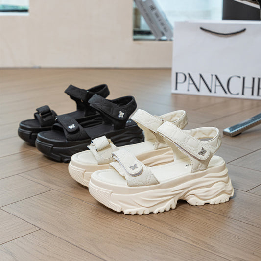 Women's Summer Platform Hollow Velcro Strap Beach Sandals